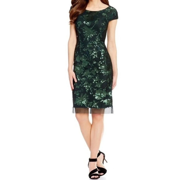 Antonio Melani Gwen Sequin Mesh Sheath Cocktail Dress - Picture 1 of 7